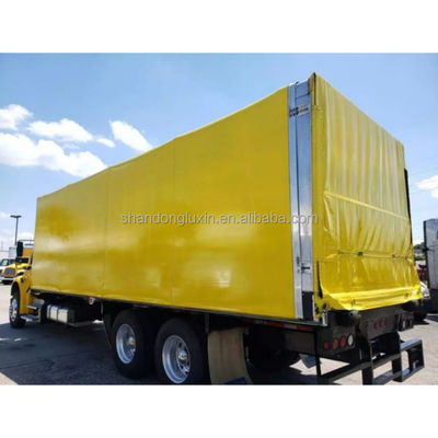Tela de PVC amarelo branco impermeável à chuva resistente ao sol com ampla aplicabilidade