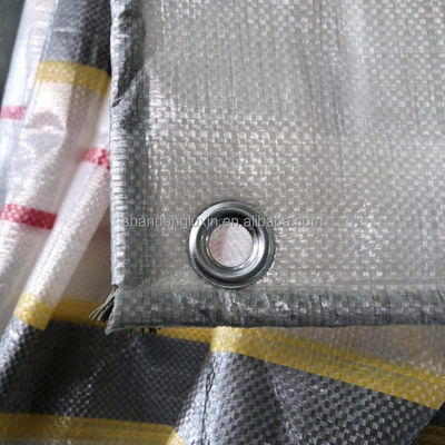 500D Stripe Style Double Blue/White/Black/Red PE Tarpaulin Cover Tarp para todos os fins