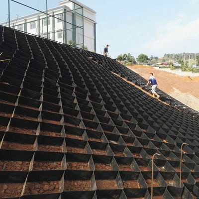 Geocelha de plástico HDPE para proteção de inclinação em rede de terra de hotéis de cor preta