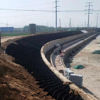 Geocelha de plástico HDPE para proteção de inclinação em rede de terra de hotéis de cor preta