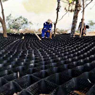 Paredes de retenção de geocélulas de plástico para estabilização do solo rodoviário