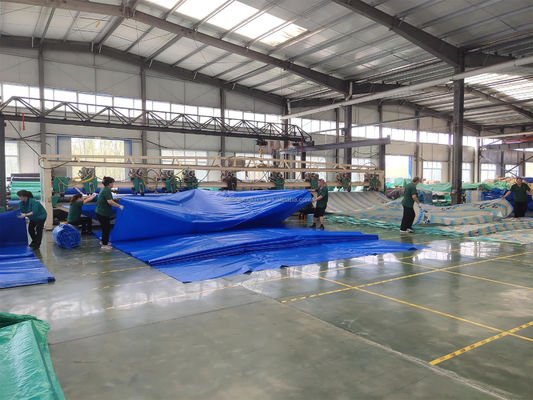 Tela azul PE revestida de LDPE para carga de camião cobrindo telha de PVC impermeável