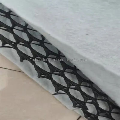 Geonet de drenagem composta em preto e branco 3D para construção rápida e estabilização do solo