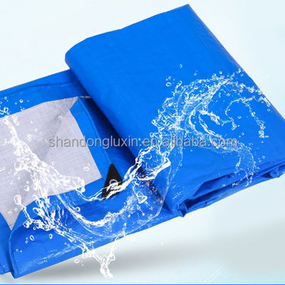 Capa exterior e de acampamento PE Folha de lona para caminhão/carro/barco Capa em azul/branco