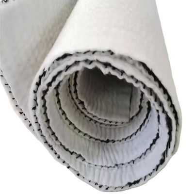 Geonet de drenagem composta com geotextil no meio espessura 8 mm preto branco largura 4 m