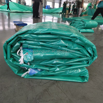 Tarpaulinas com listras PE Tarpaulinas em azul PE Tarpaulinas impermeáveis com listras Material HDPE