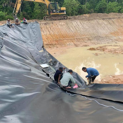 Superfície dupla lisa/texturizada HDPE Geoliner para a Indonésia Peixe Farm Lagoa 1m-8m Largura