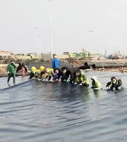 Geomembrana de HDPE de textura dupla para tanque de criação de peixes de lonas