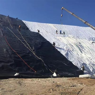 Limpeza de lagoa de geomembrana HDPE de aterro sanitário com textura dupla, resistente aos raios UV e impermeável