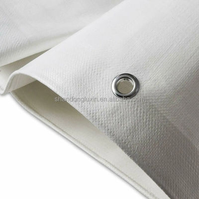 160g M2 Rolos de Relhas Azul Branco HDPE Tecido de Tecido HDPE Tarpaulin com Lamination LDPE