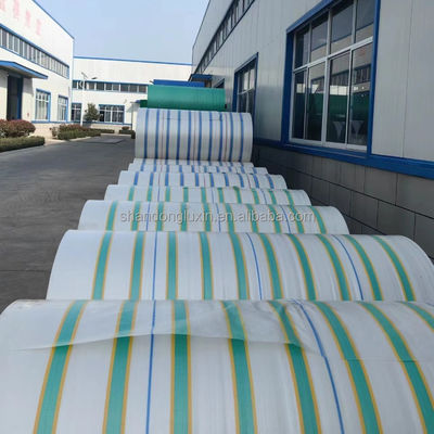 Proteção solar PE Tarpaulin com listras amarelo-verde para resistência à chuva e ao pó