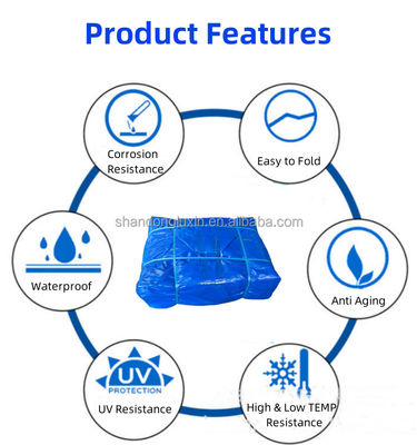 240g Tente de telha impermeável Pe azul Tela de telha Hdpe em densidade 6*6-16*16 Impermeável
