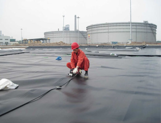 Geomembrana de dupla superfície lisa de 1 mm HDPE para tanques e barragens circulares na indústria de minas