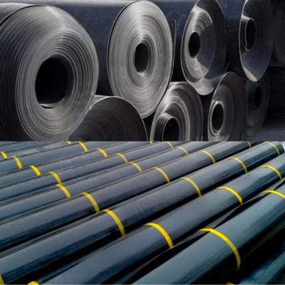 Venda direta HDPE Geomembrana lisa 0,3 mm 0,5 mm comprimento 50-100m espessura 0,2 mm-2,8 mm