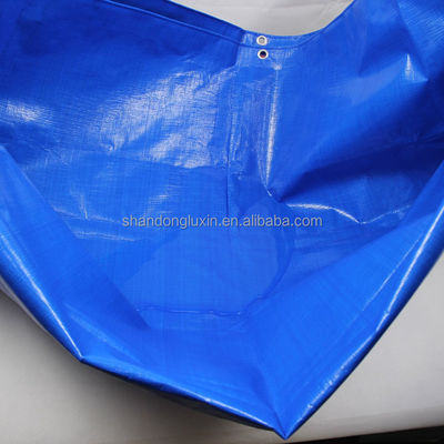 Folhas de tecido de plástico de cor azul-branca revestidas em PE para cobertura de camião 100% à prova d'água